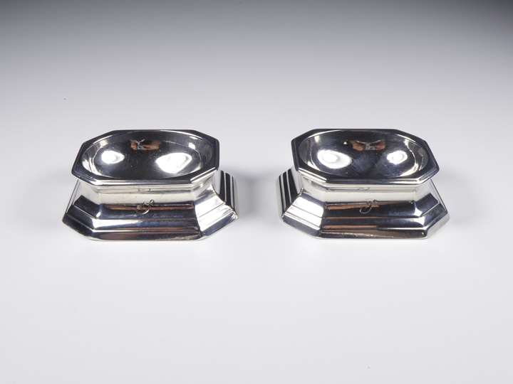 Pair of George II silver trencher salts   Assay Master Achibald Ure
